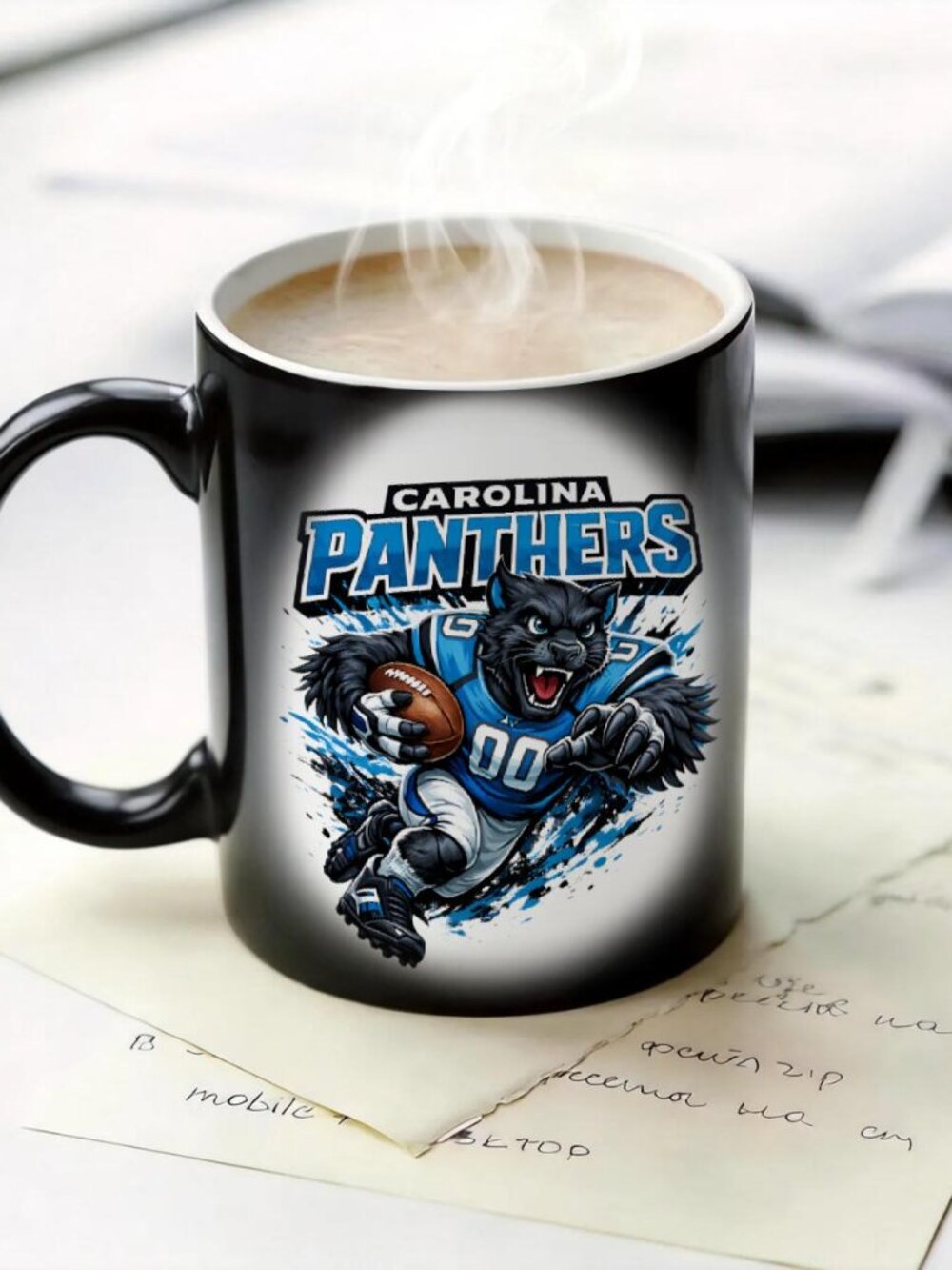 Carolina Panthers Matte Heat Changing Mug NFL Fan Cup 11oz